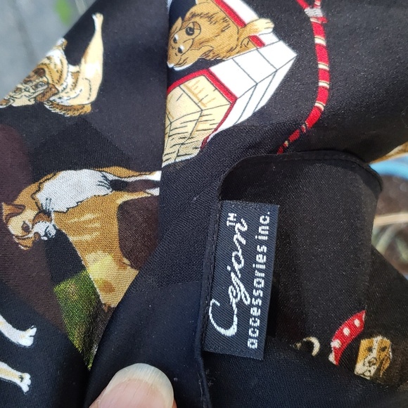 CEJON 100% Printed Silk Scarf Vintage 60" X 12 " EUC - Picture 5 of 7